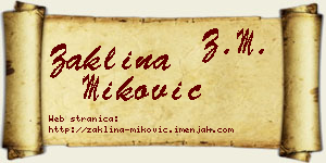 Žaklina Miković vizit kartica